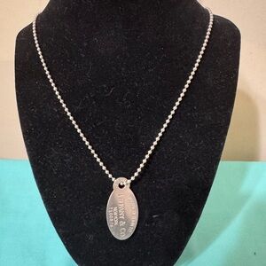Tiffany & Co. .925 Sterling Silver Oval Return to Tiffany Tag Necklace